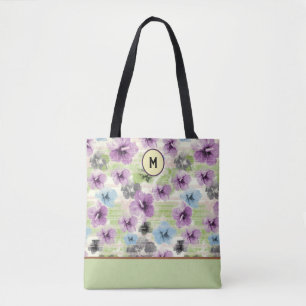 Stylised Retro Floral Custom Tote Bag