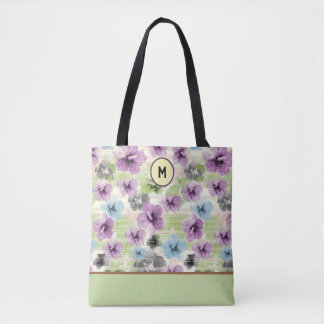 Stylised Retro Floral Custom Tote Bag