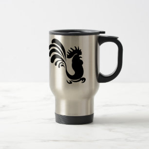 Stylised Rooster Aluminium Travel Mug