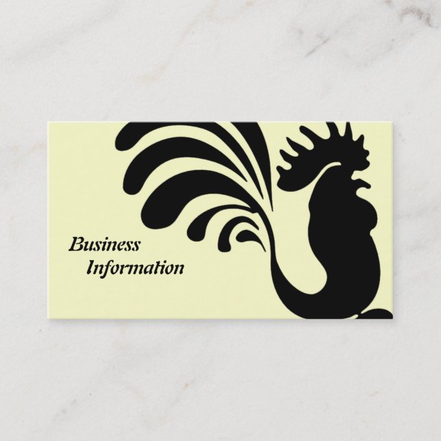 Stylised Rooster Business Cards (Front)
