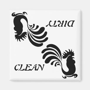 Stylised Rooster "Clean/Dirty" Dish Washer Magnet