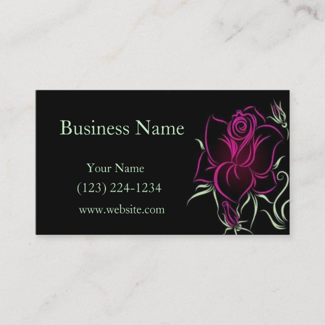 Stylised Rose Business Card (Front)