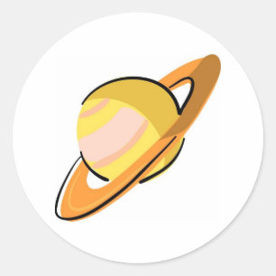 Stylised Saturn Classic Round Sticker