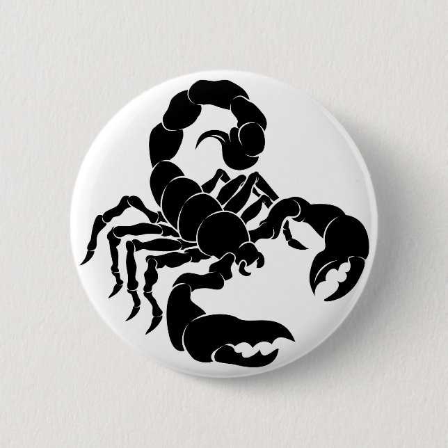 Stylised Scorpion illustration 6 Cm Round Badge (Front)
