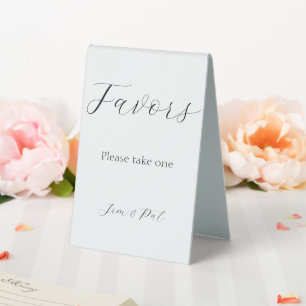 Stylised Script Wedding Favours White