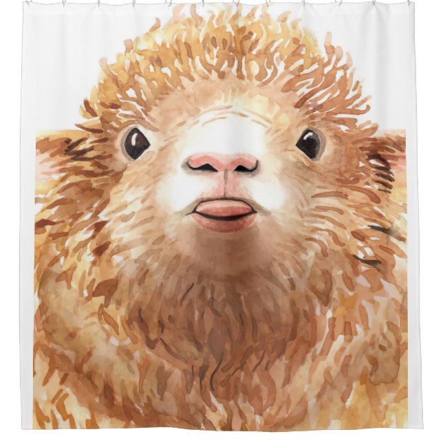 Stylised Sheep Lovers | Gitfs For Child Shower Curtain (Front)