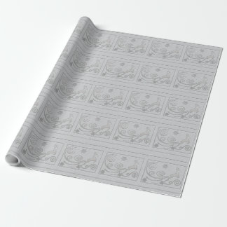 Stylised Silver Rein Deer Wrapping Paper