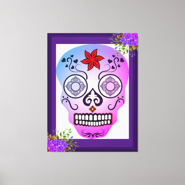 Stylised Skull Canvas Print (Front)