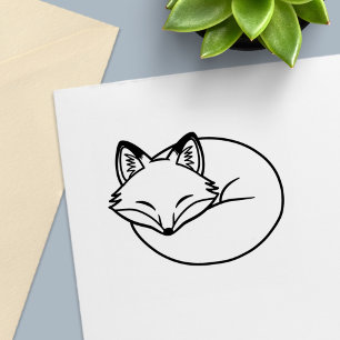Stylised Sleeping Fox Self-inking Stamp