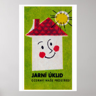 Stylised Smiling Face Czechoslovakia 1960s-70s Poster
