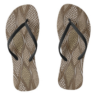 Stylised snake skin flip flops
