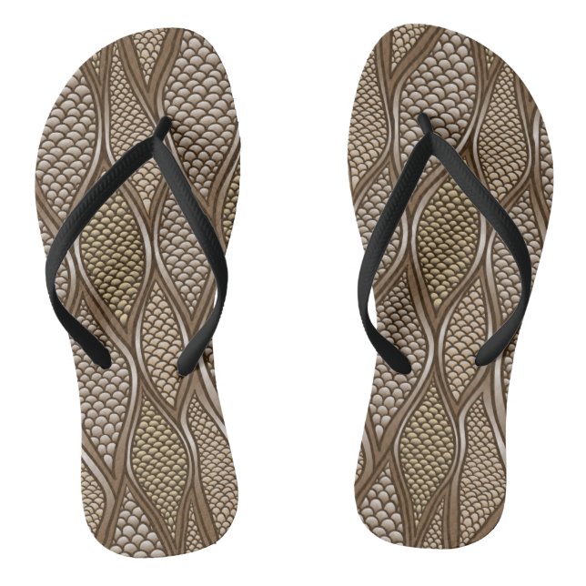 Stylised snake skin flip flops (Footbed)