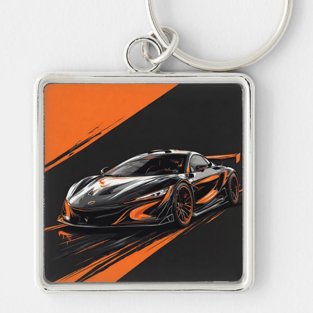 Stylised Sports Car Key Ring (Front)