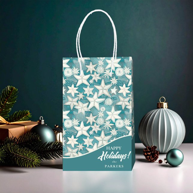 Stylised Starfish & Sand Dollars Pattern#25 ID1009 Medium Gift Bag (Creator Uploaded)