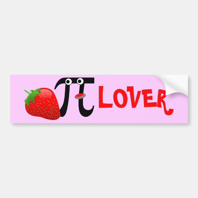 Stylised Strawberry PI-LOVER Bumper Sticker (Front)