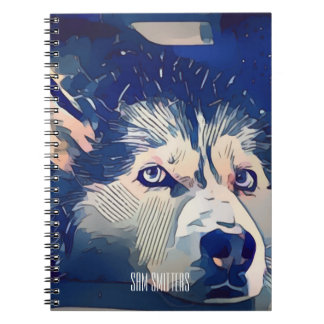 Stylised Stylish Husky Drawing Notebook
