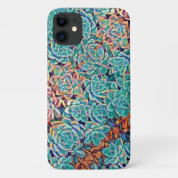 Stylised Succulents Pale Green iPhone 11 Case