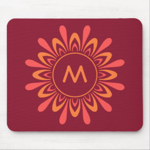 Stylised Sun Pattern custom monogram mousepad