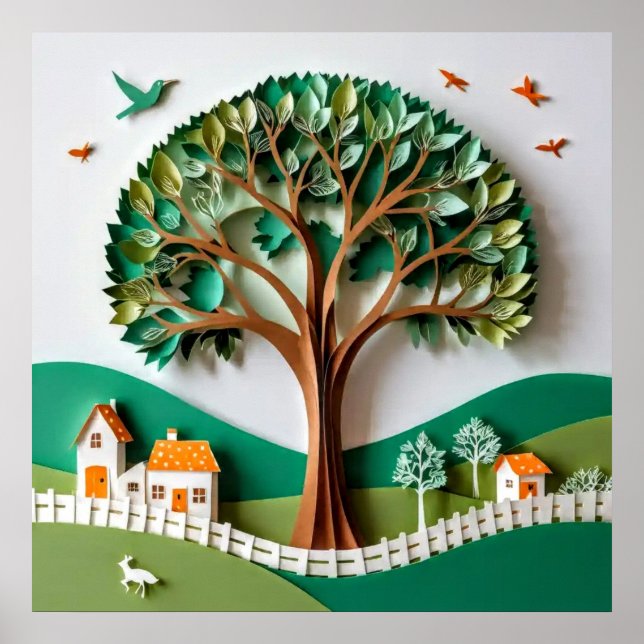 Stylised Tree #3 Decorative Wall Art  (Front)