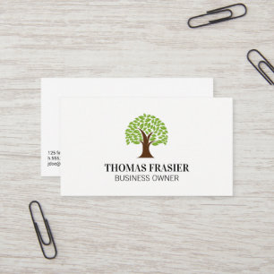 Stylised Tree and Leaves   Landscaper Business Card