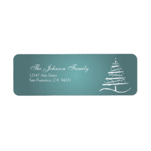 Stylised Tree Holiday Address Labels (slate blue)