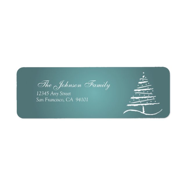 Stylised Tree Holiday Address Labels (slate blue) (Front)