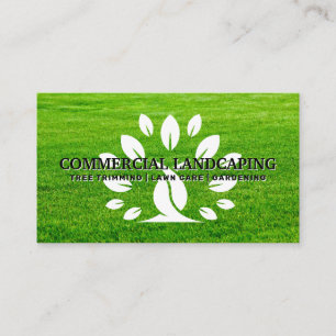 Stylised Tree Logo   Cut Grass Business Card