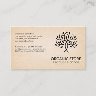 Stylised Tree Logo   Texture Paper Background Business Card