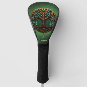 Stylised tree of life golf head cover