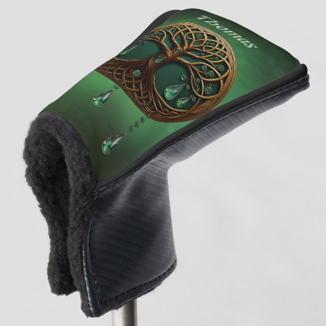 Stylised tree of life  golf head cover (3/4 Front)