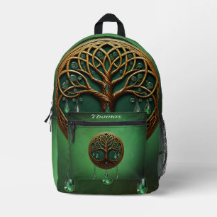Stylised tree of life printed backpack
