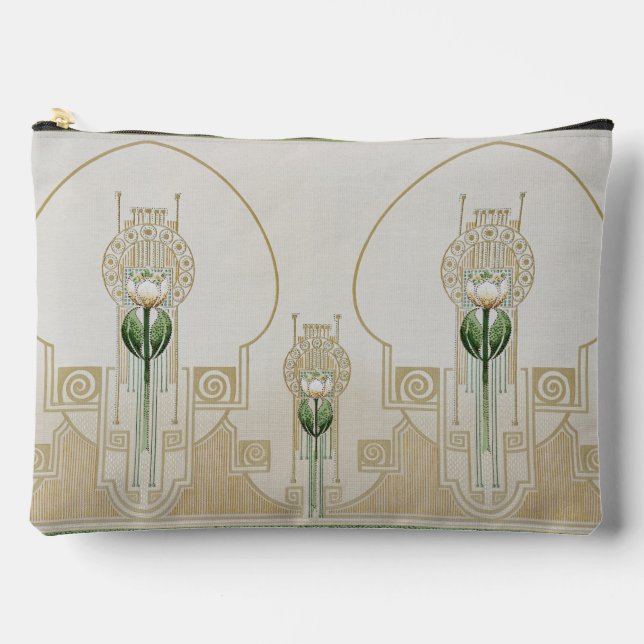 Stylised Tulips Art-Nouveau Medalions Bridemaids Accessory Pouch (Front)