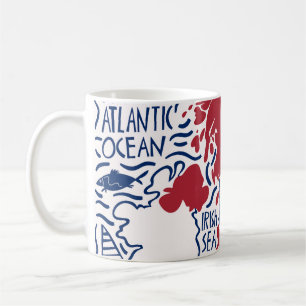 Stylised UK Map: Vintage Travel. Coffee Mug