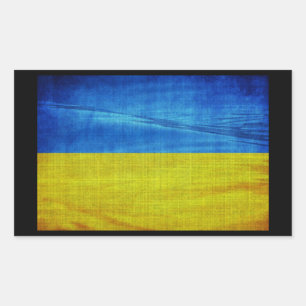 Stylised Ukraine Flag Rectangular Sticker