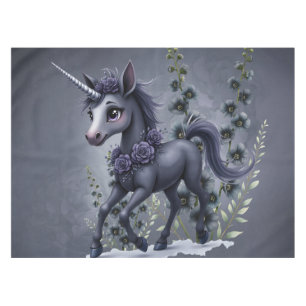 Stylised unicorn in floral splendour. tablecloth