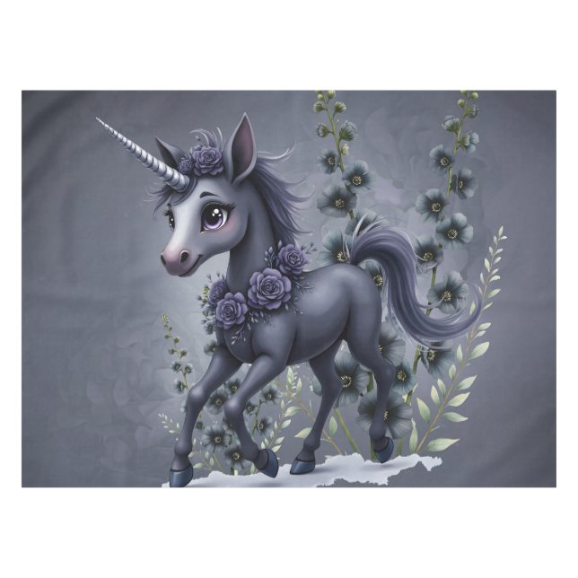 Stylised unicorn in floral splendour.  tablecloth (Front (Horizontal))