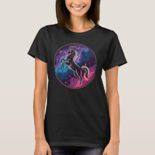 Stylised Vibrant Celestial Capricorn Goat T-Shirt