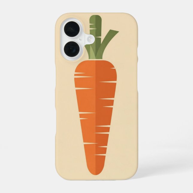 Stylised Vintage Carrot iPhone 16 Case (Back)