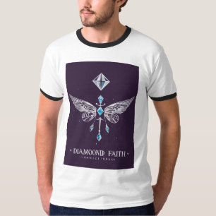 stylised wings daimond with pair of elegant T-Shirt
