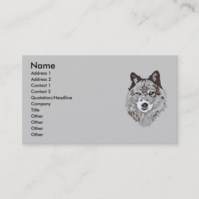 Stylised Wolf Head Business Card (Front)