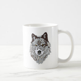 Stylised Wolf Head Coffee Mug