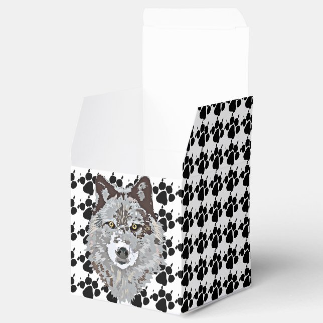 Stylised Wolf Head Favour Box (Opened)