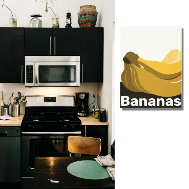 Stylised Yellow Bananas Kitchen Canvas Print (Creator Uploaded)