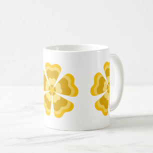 Stylised Yellow Retro Flower Coffee Mug