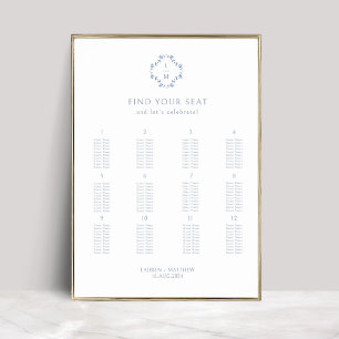 Stylish 12 Table Wedding Poster Seating Chart