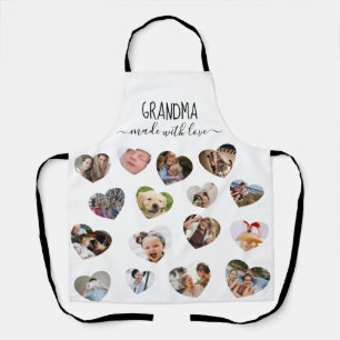 Stylish 16 Photo Heart Collage Apron