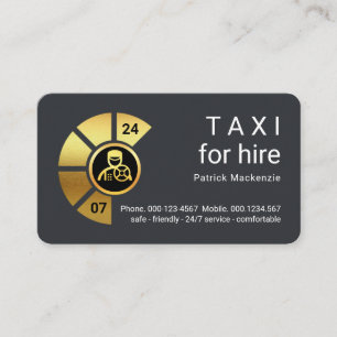 Stylish 24-7 Taxi Driver Service Business Card