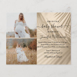 stylish 2 photos collage baby shower invitation flyer