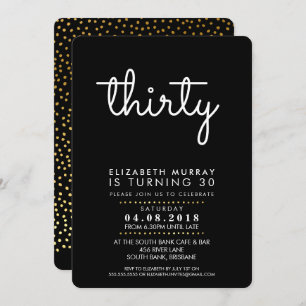 STYLISH 30TH birthday party THIRTY INVITE simple