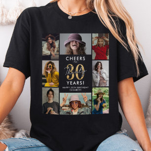 Stylish 30th Birthday Photo Collage T-Shirt